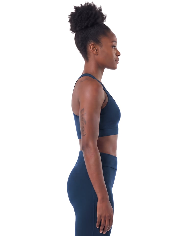 Top Nadador Fitness Feminino Azul Marinho