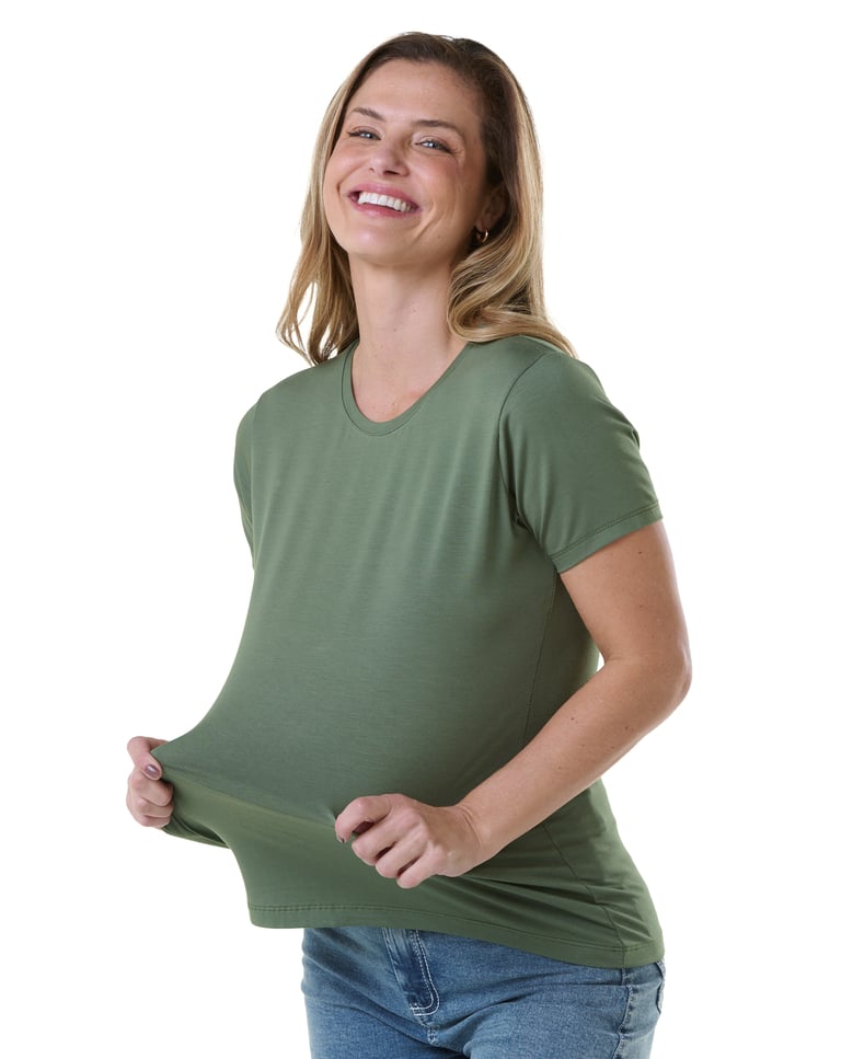 Camiseta Tech Modal Feminina Verde Oliva