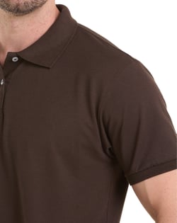 Camisa Polo Piquet Masculina Marrom