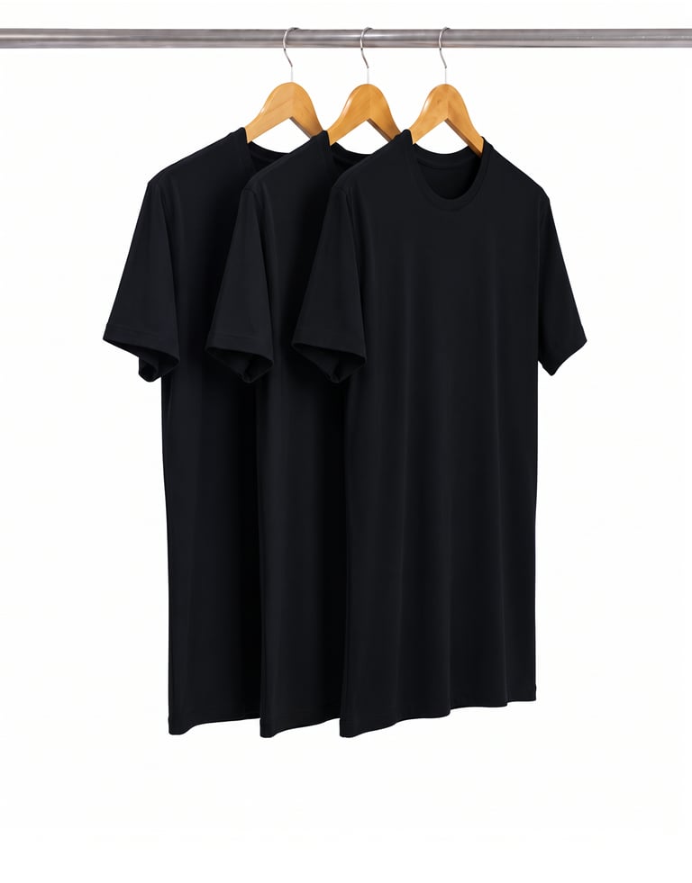 Kit 3 Camisetas Tech Modal Pretas Masculinas