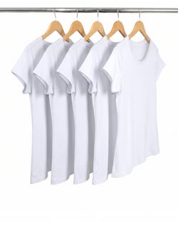 KIT 5 Baby Look de Algodão Premium Brancas