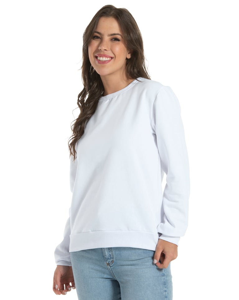 Blusão de Moletom Feminino Branco