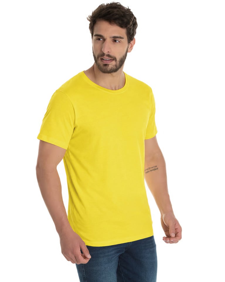 Camiseta de Algodão Premium Amarelo Canário