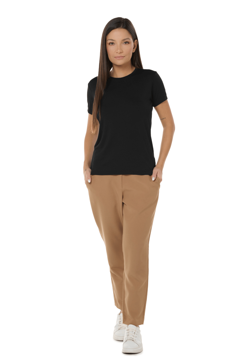 Kit 3 Camisetas Tech Modal Pretas Femininas