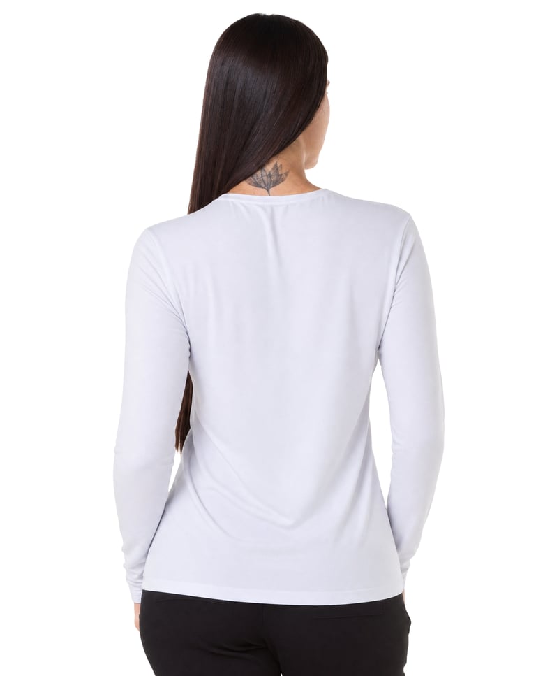 Camiseta Manga Longa Tech Modal Feminina Branca