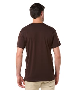 Camiseta de Algodão Egípcio Marrom Café