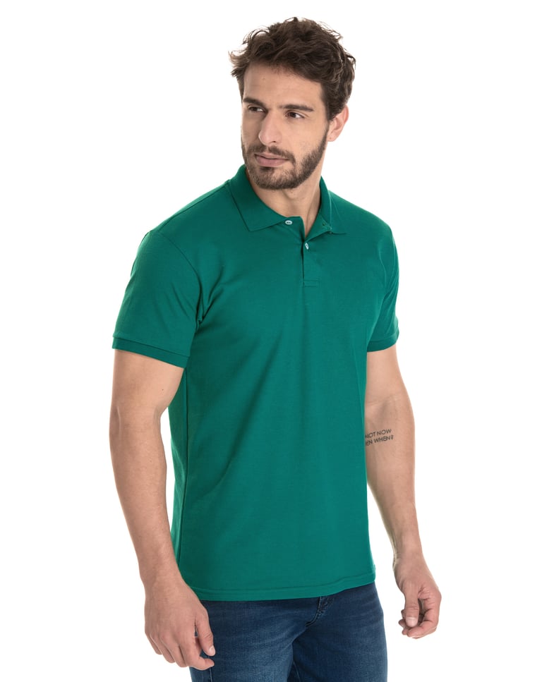 Camisa Polo Piquet Masculina Verde Esmeralda