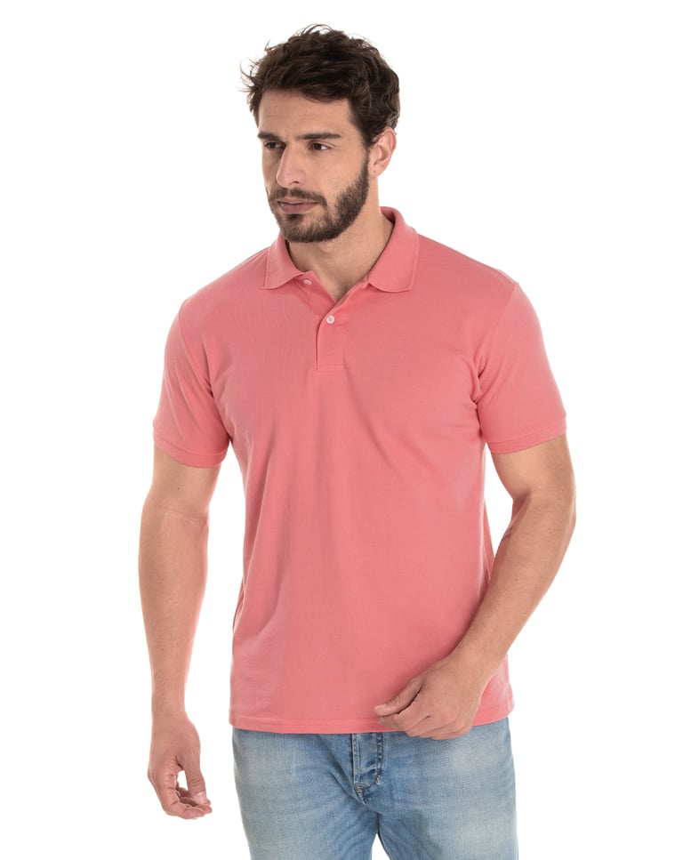 Camisa Polo Piquet Masculina Salmão