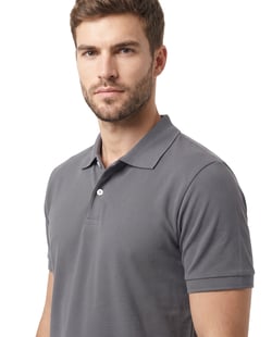 Kit 5 Camisas Polo Piquet Masculinas Cinza Chumbo