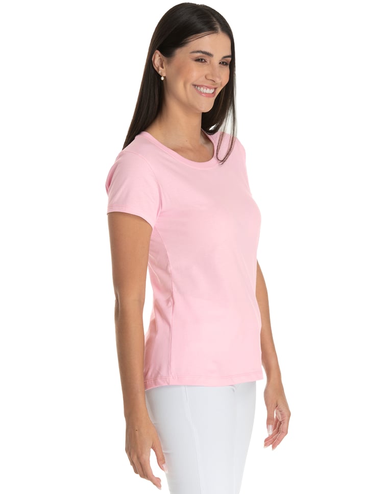 Baby Look PV / Malha Fria Rosa Claro