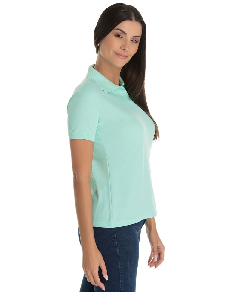 KIT 5 Camisas Polo Piquet Feminina Verde Claro