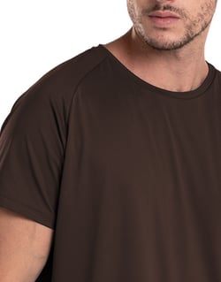 Camiseta Masculina Dry Poliamida Raglan Marrom