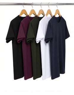 Kit 5 Camisetas de Algodão Egípcio Masculinas