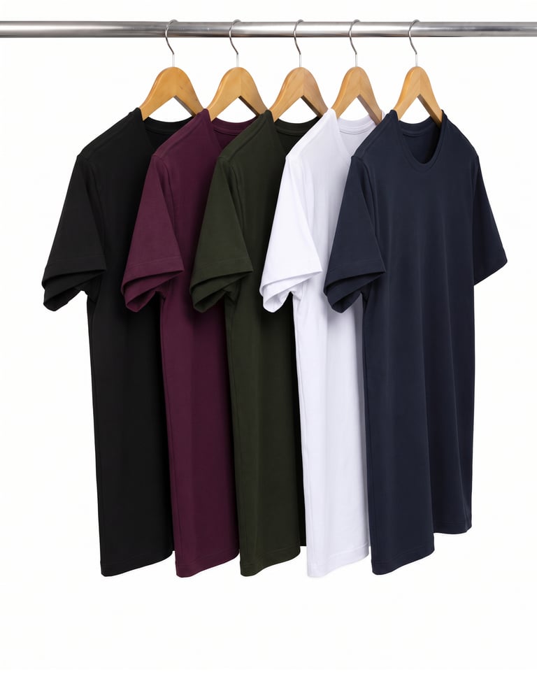 Kit 5 Camisetas de Algodão Egípcio Masculinas