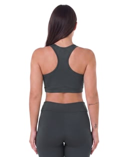 Top Nadador Fitness Feminino Cinza Chumbo