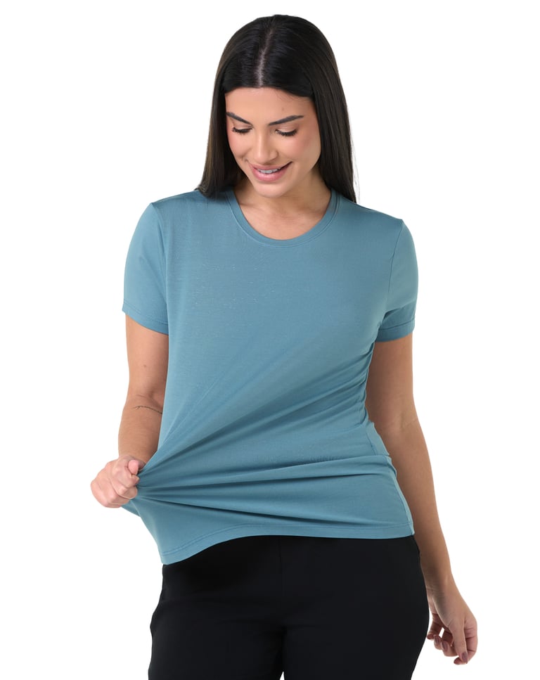 Camiseta Tech Modal Feminina Azul Topázio