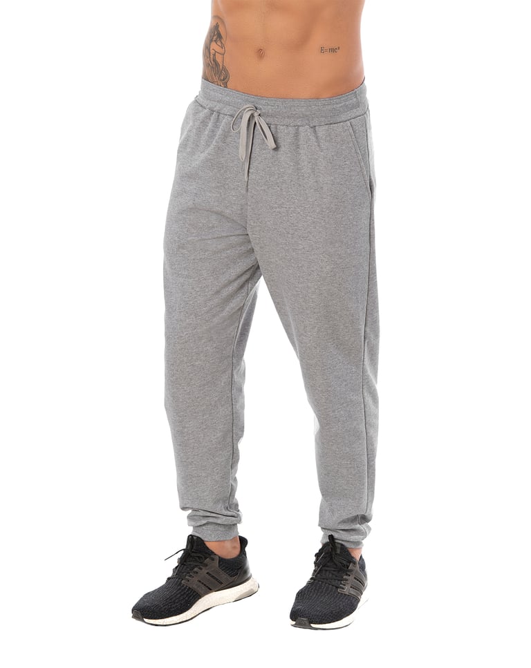 Calça Masculina de Moletom Cinza Mescla
