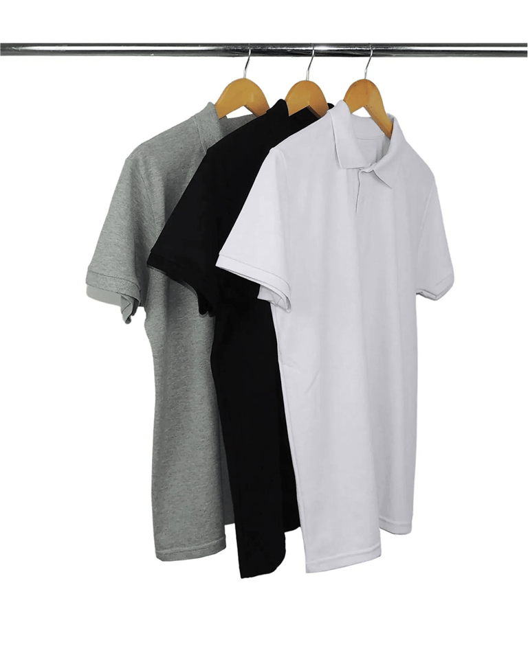 Kit 3 Camisas Polo Piquet Masculinas 3