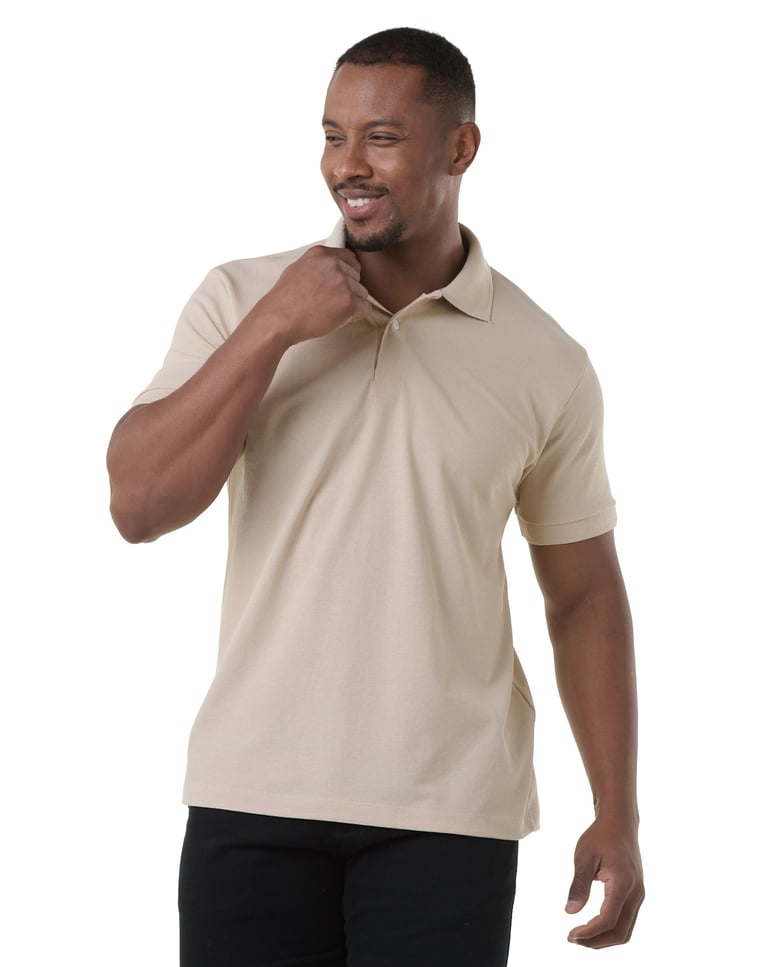 Camisa Polo Piquet Masculina Areia