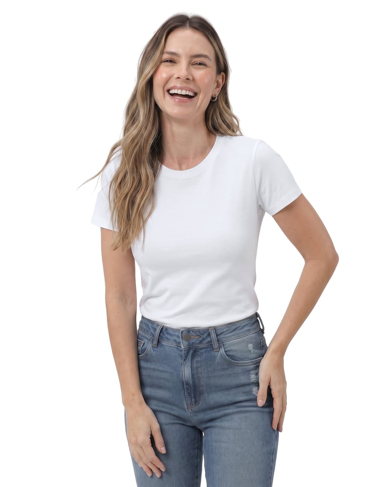 Baby Look de Algodão Premium Branca