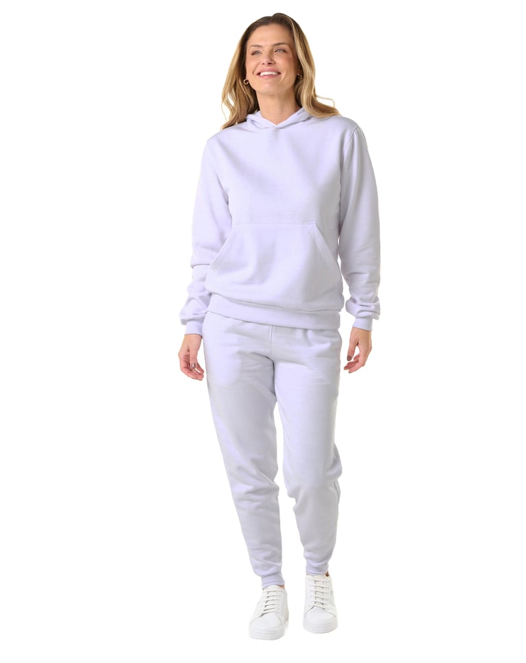 Conjunto Moletom Feminino com Capuz Branco 04