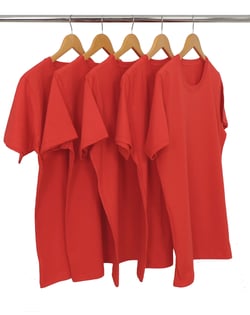 Kit 5 Camisetas PV Masculinas / Malha Fria Vermelha