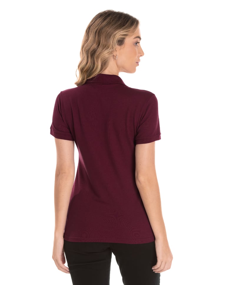 Camisa Polo Piquet Feminina Bordô