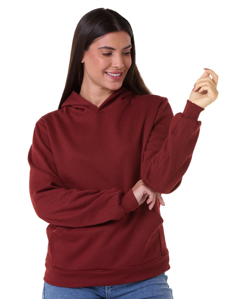 Moletom Canguru com Capuz Feminino Bordô