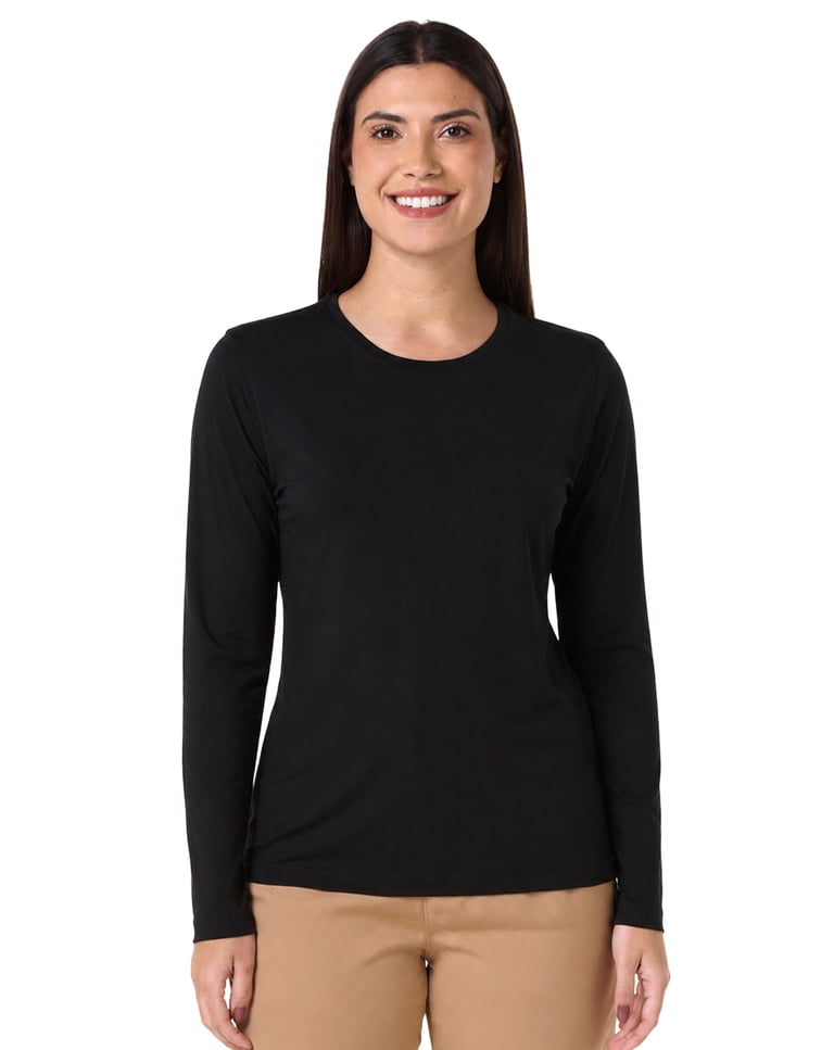 Camiseta Manga Longa Tech Modal Feminina Preta