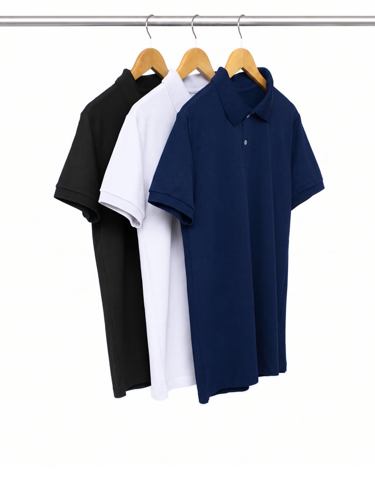 Kit 3 Camisas Polo Piquet Masculinas