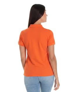 Camisa Polo Piquet Feminina Laranja