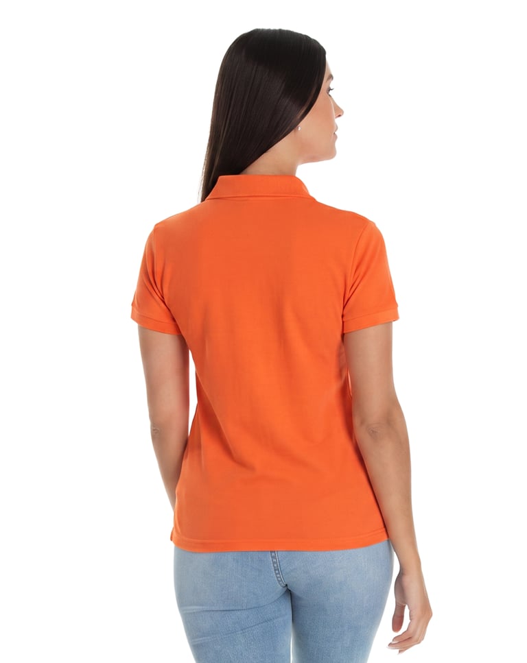 Camisa Polo Piquet Feminina Laranja
