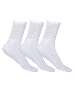 Kit 3 Meias Cano Longo Masculina Brancas