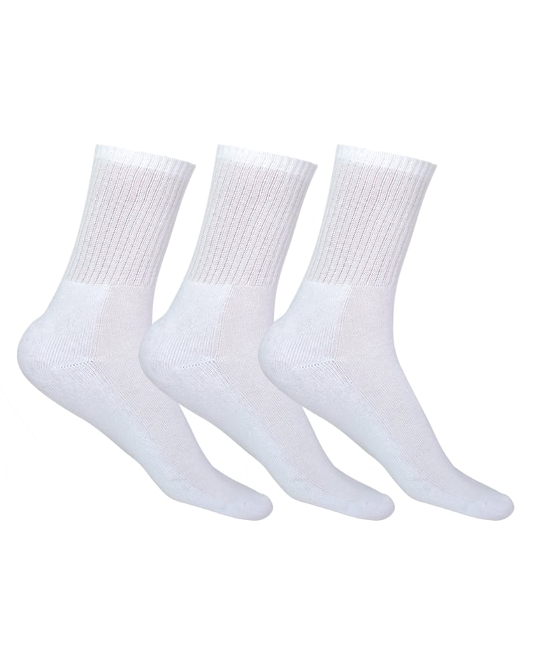 Kit 3 Meias Cano Longo Masculina Brancas