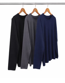 Kit 3 Camisetas Femininas Manga Longa de Algodão Penteado 09