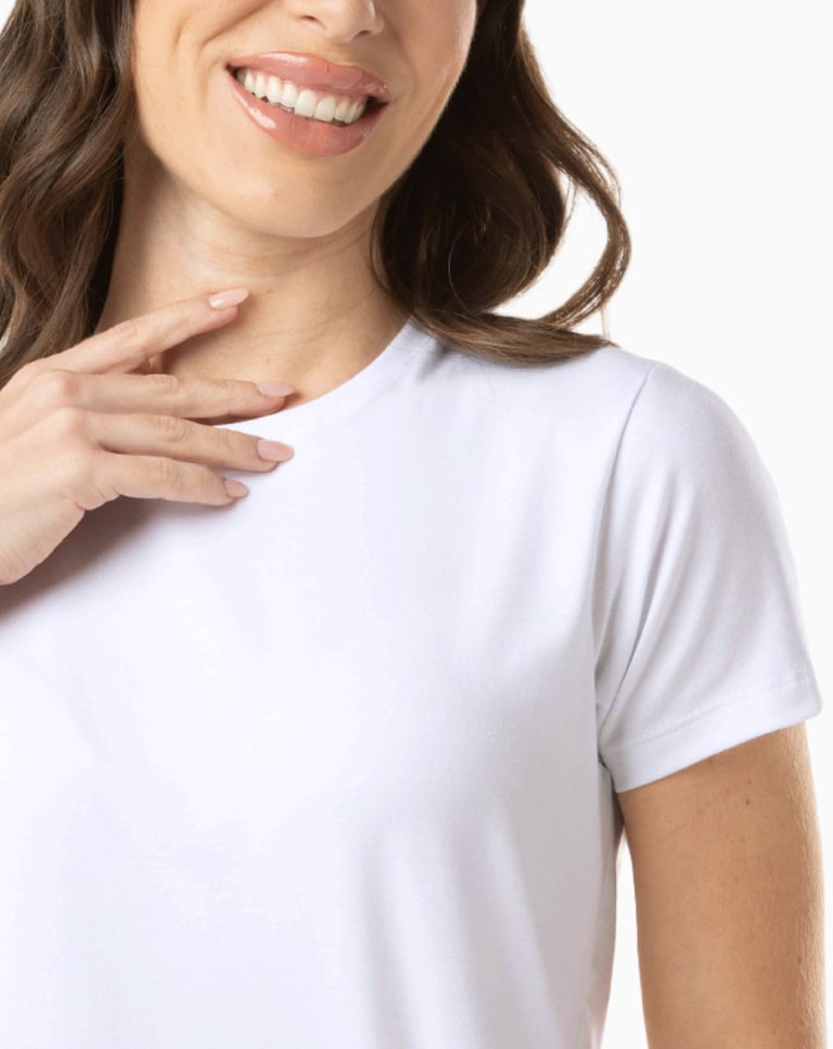 Camiseta de Algodão Egípcio Feminina Branca