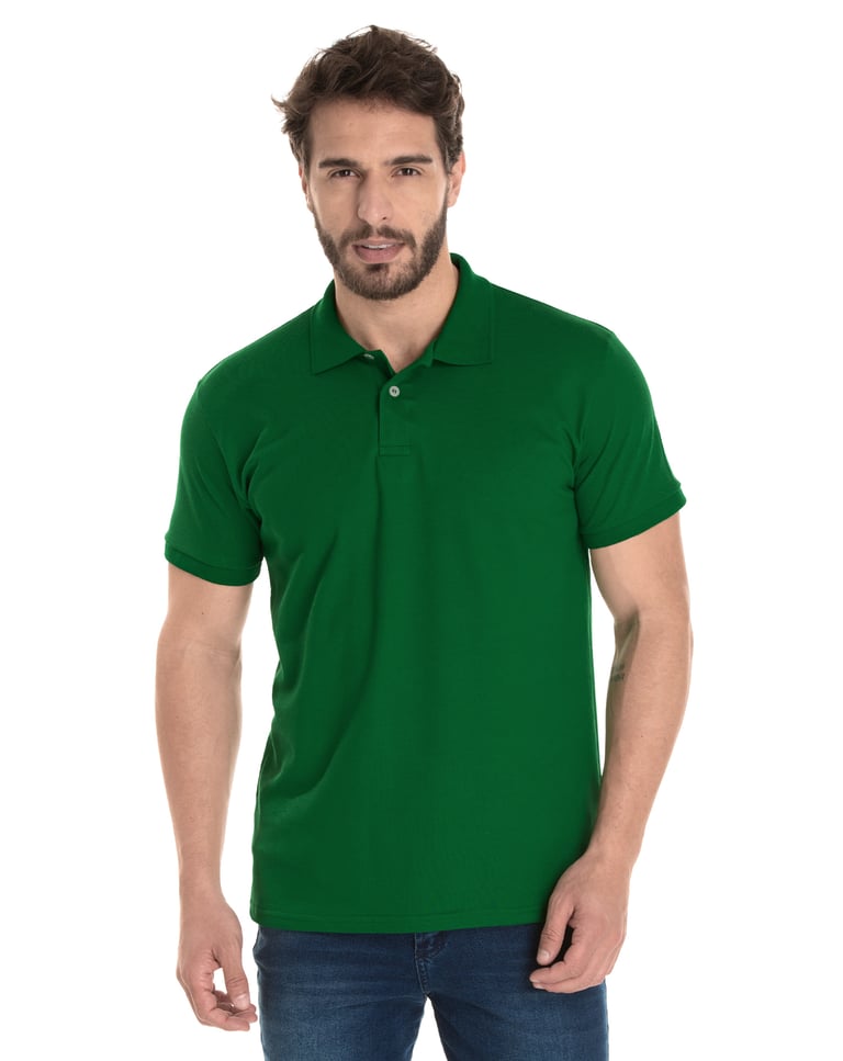 Camisa Polo Piquet Masculina Verde Bandeira