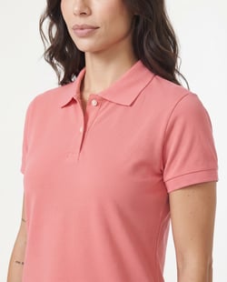 Camisa Polo Piquet Feminina Salmão