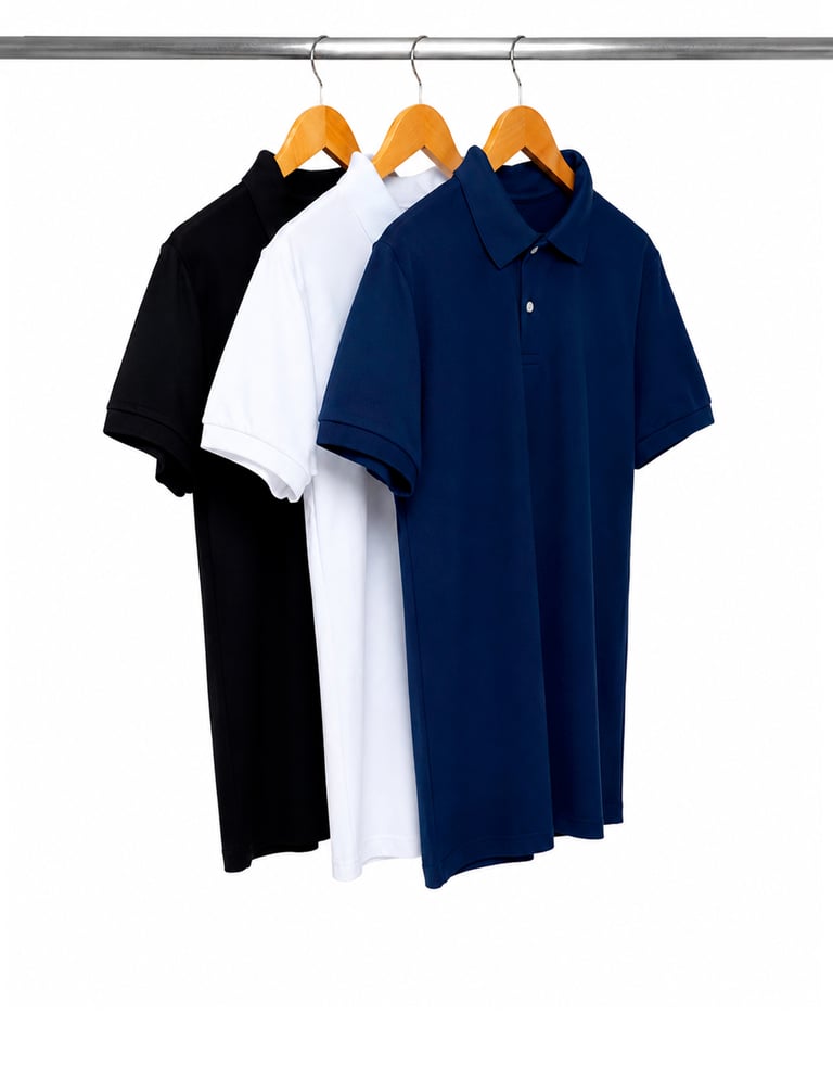 Kit 3 Camisas Polo Piquet Masculinas 13