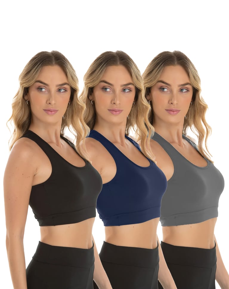 Kit 3 Tops Nadador Fitness Feminino 02