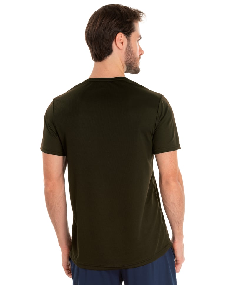 Camiseta Dry Fit Verde Militar Proteção UV 30+