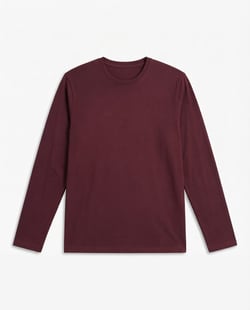 Camiseta Manga Longa de Algodão Premium Bordô
