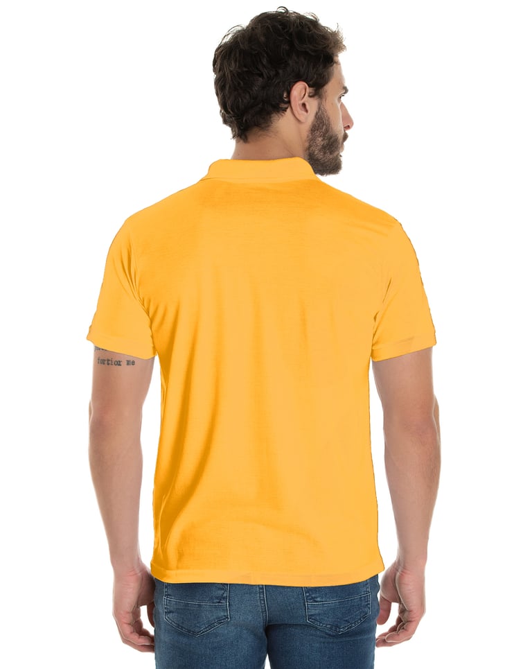 Camisa Polo Piquet Masculina Amarelo Ouro