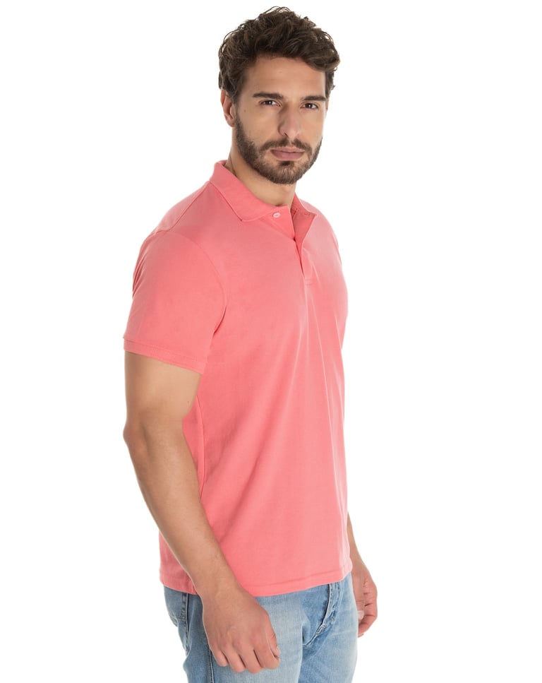 Camisa Polo Piquet Masculina Salmão