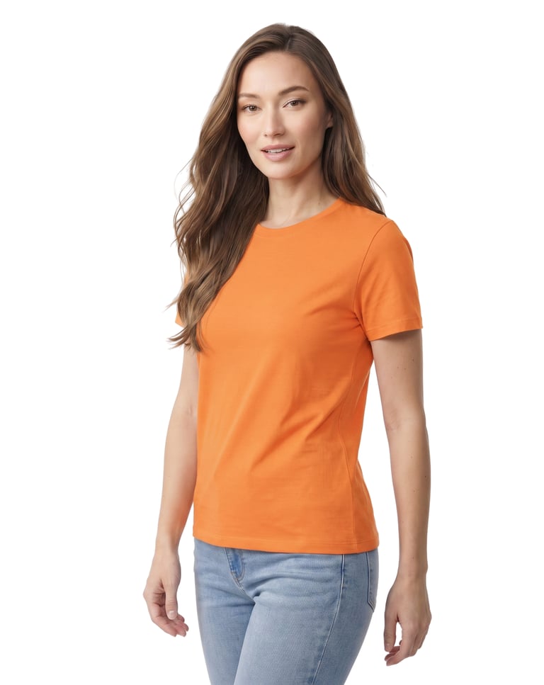 Baby Look de Algodão Premium Laranja