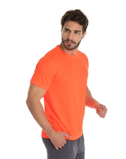 Camiseta Dry Fit Laranja Fluorescente Proteção UV 30+