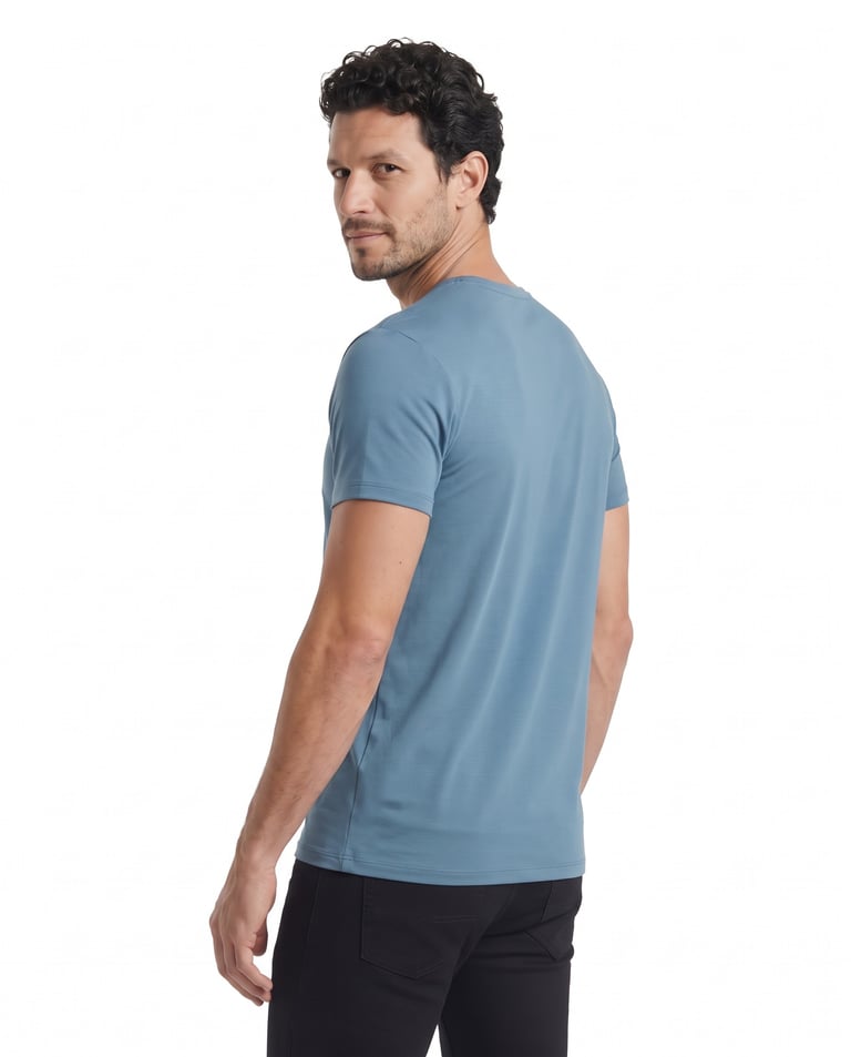 Camiseta Tech Modal Masculina Azul Topázio