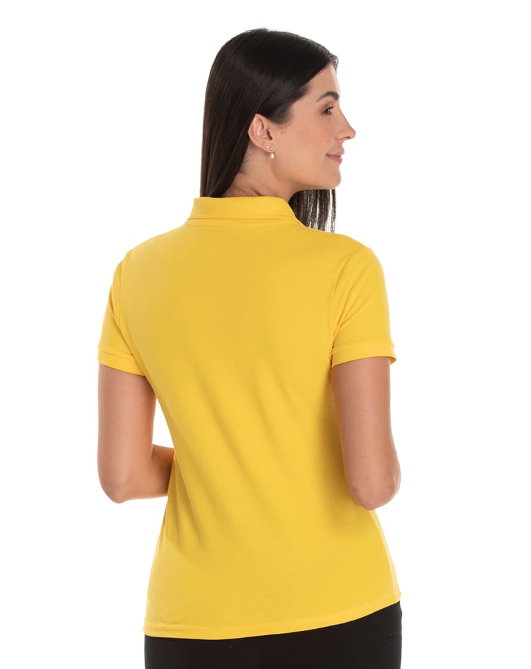 Camisa Polo Piquet Feminina Amarelo Ouro