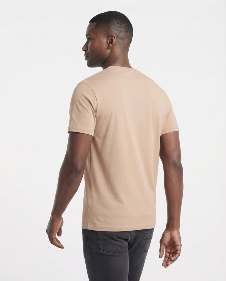 Camiseta de Algodão Premium Areia