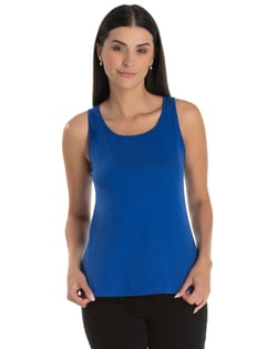 Regata Feminina de Algodão Premium Azul Royal
